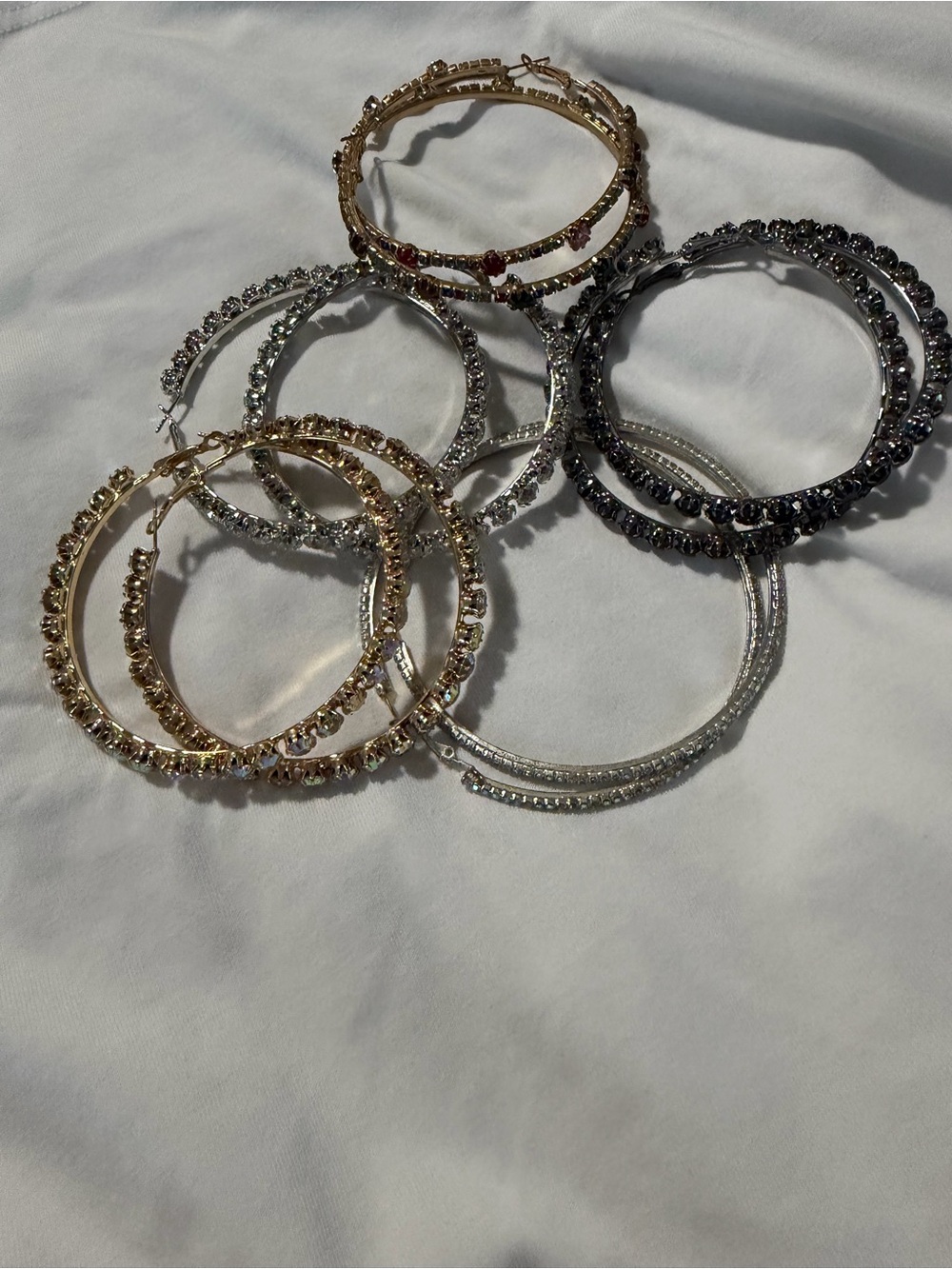 Big Bling Hoop Earrings Set